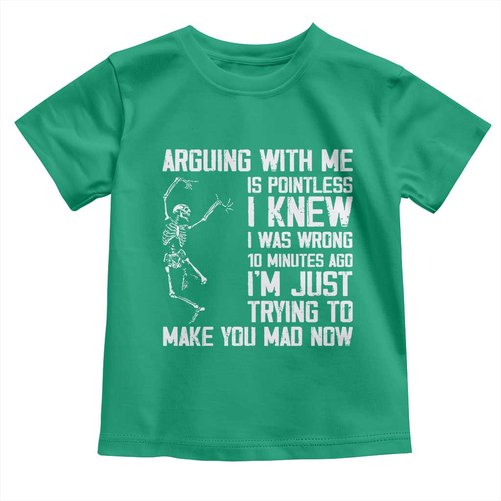 Funny Skeleton Sarcastic Toddler T Shirt Arguing With Me Is Pointless Smartmouths - Wonder Print Shop