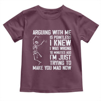 Funny Skeleton Sarcastic Toddler T Shirt Arguing With Me Is Pointless Smartmouths - Wonder Print Shop