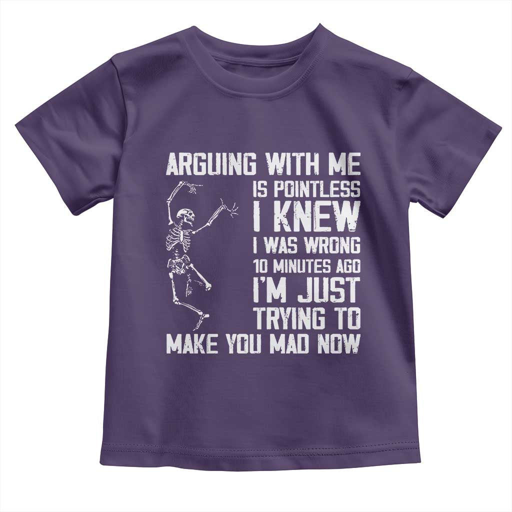 Funny Skeleton Sarcastic Toddler T Shirt Arguing With Me Is Pointless Smartmouths - Wonder Print Shop