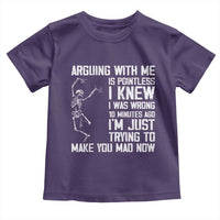 Funny Skeleton Sarcastic Toddler T Shirt Arguing With Me Is Pointless Smartmouths - Wonder Print Shop