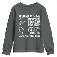Funny Skeleton Sarcastic Youth Sweatshirt Arguing With Me Is Pointless Smartmouths - Wonder Print Shop
