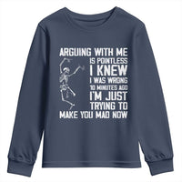 Funny Skeleton Sarcastic Youth Sweatshirt Arguing With Me Is Pointless Smartmouths - Wonder Print Shop