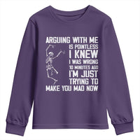 Funny Skeleton Sarcastic Youth Sweatshirt Arguing With Me Is Pointless Smartmouths - Wonder Print Shop