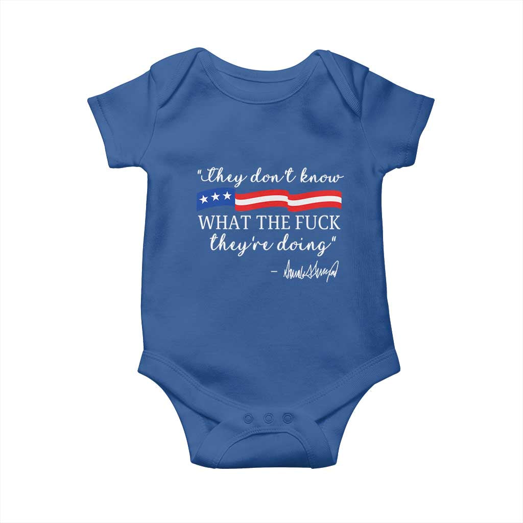 They Dont Know WTF They Are Doing Baby Onesie Red White Blue - Wonder Print Shop