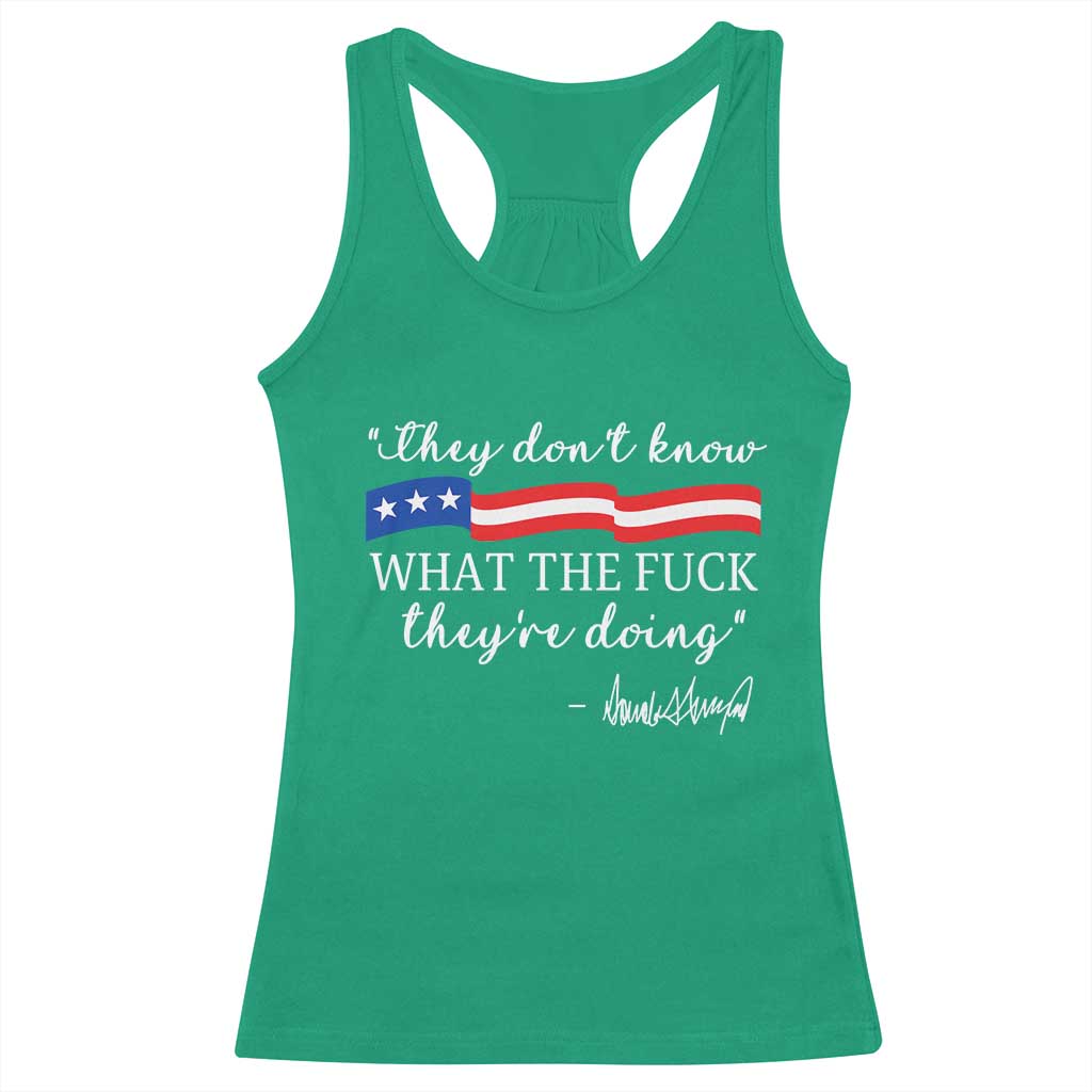 They Dont Know WTF They Are Doing Racerback Tank Top Red White Blue - Wonder Print Shop