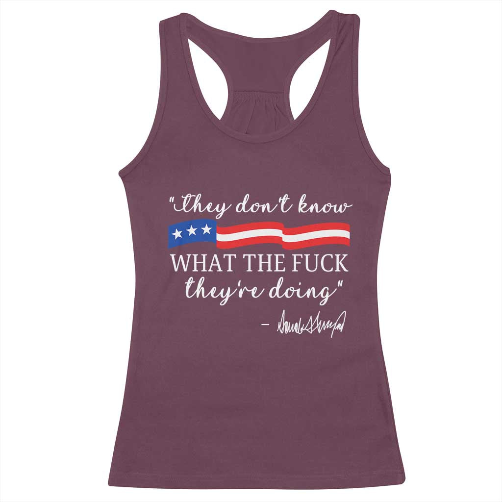 They Dont Know WTF They Are Doing Racerback Tank Top Red White Blue - Wonder Print Shop