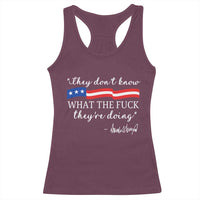 They Dont Know WTF They Are Doing Racerback Tank Top Red White Blue - Wonder Print Shop