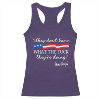 They Dont Know WTF They Are Doing Racerback Tank Top Red White Blue - Wonder Print Shop