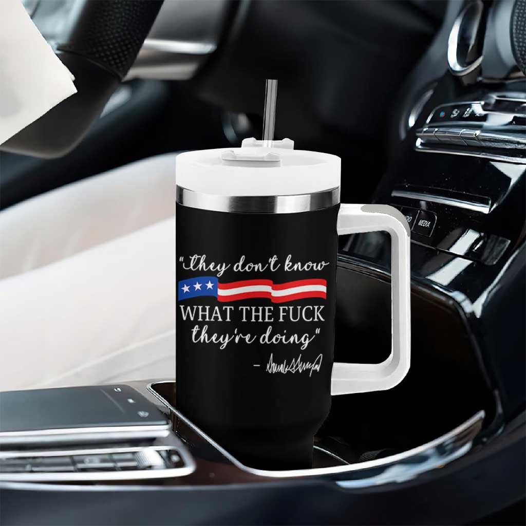 They Dont Know WTF They Are Doing Tumbler With Handle Red White Blue - Wonder Print Shop