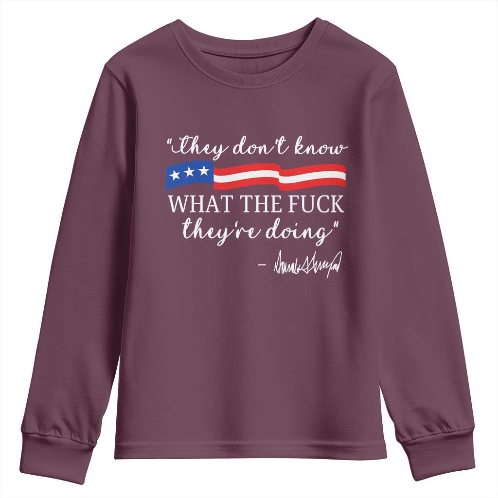 They Dont Know WTF They Are Doing Youth Sweatshirt Red White Blue - Wonder Print Shop