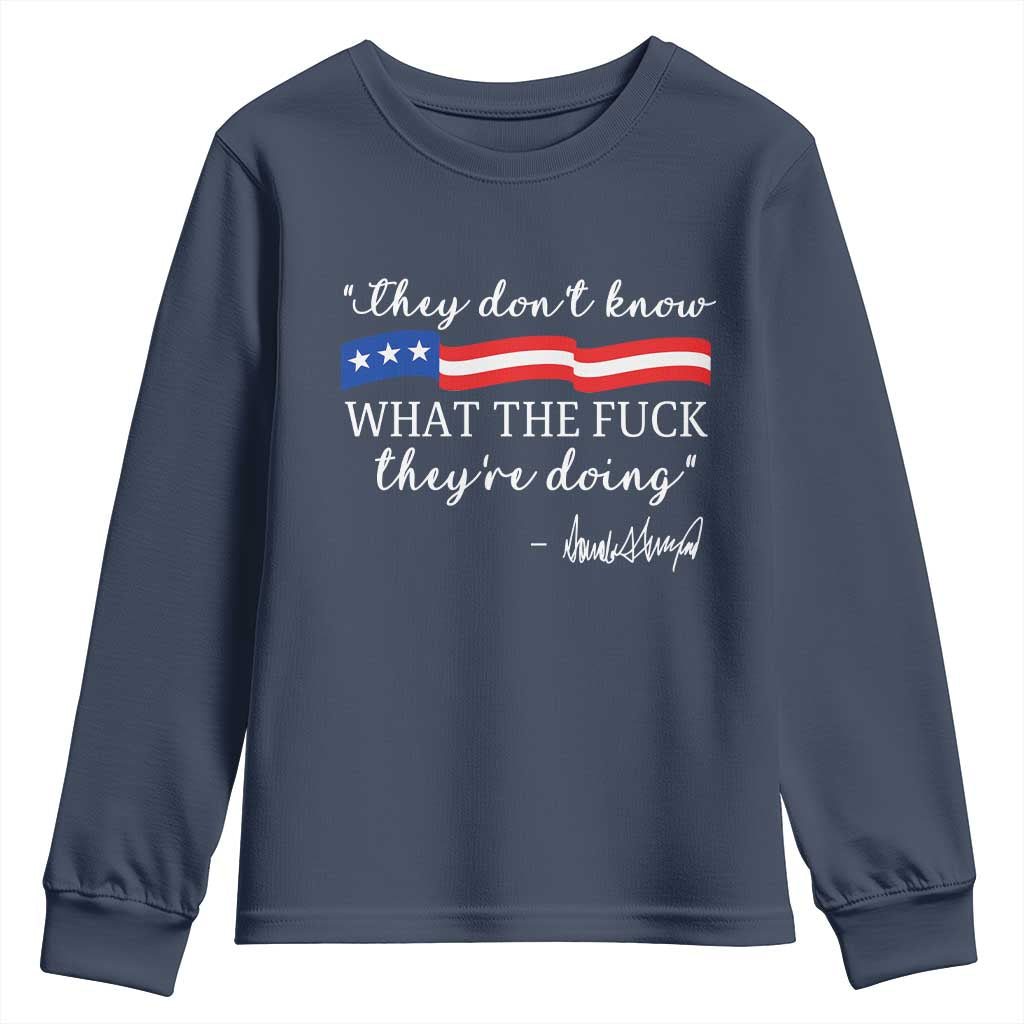 They Dont Know WTF They Are Doing Youth Sweatshirt Red White Blue - Wonder Print Shop