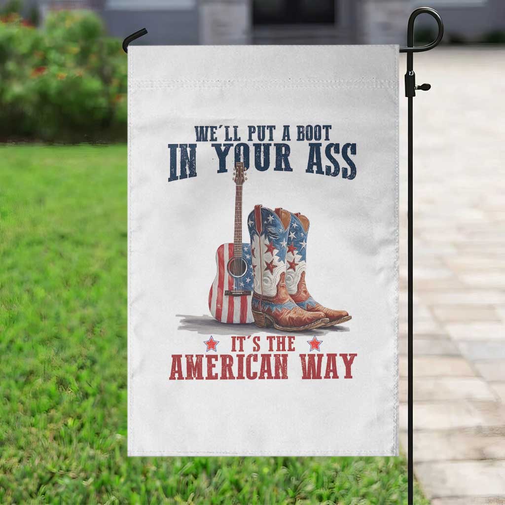 Funny Boot in Your Ass American Way Garden Flag Patriotic Country Style USA Pride - Wonder Print Shop