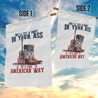 Funny Boot in Your Ass American Way Garden Flag Patriotic Country Style USA Pride - Wonder Print Shop