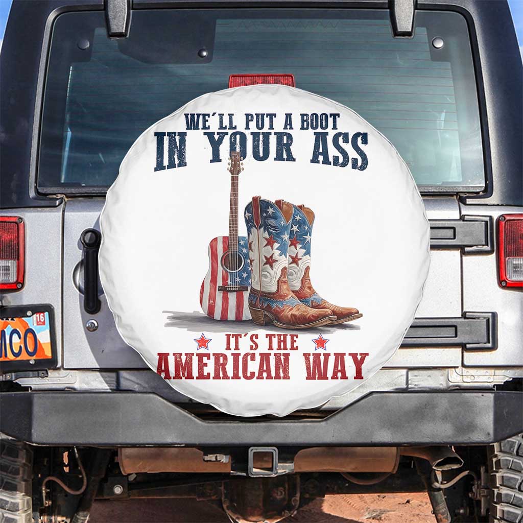 Funny Boot in Your Ass American Way Spare Tire Cover Patriotic Country Style USA Pride - Wonder Print Shop