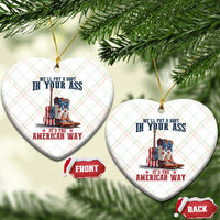Funny Boot in Your Ass American Way Ceramic Ornament Patriotic Country Style USA Pride - Wonder Print Shop