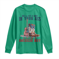 Funny Boot in Your Ass American Way Long Sleeve Shirt Patriotic Country Style USA Pride - Wonder Print Shop
