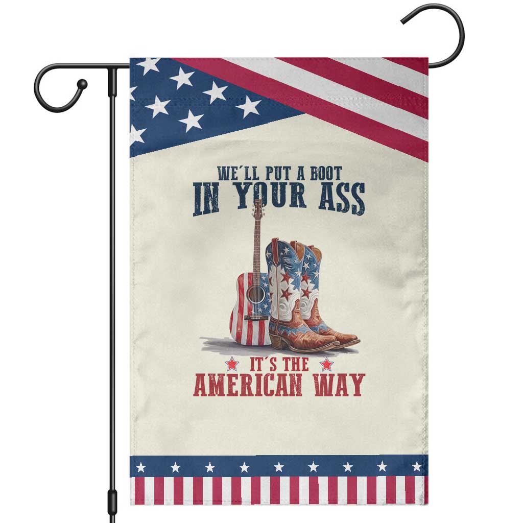 Funny Boot in Your Ass American Way Garden Flag Patriotic Country Style USA Pride