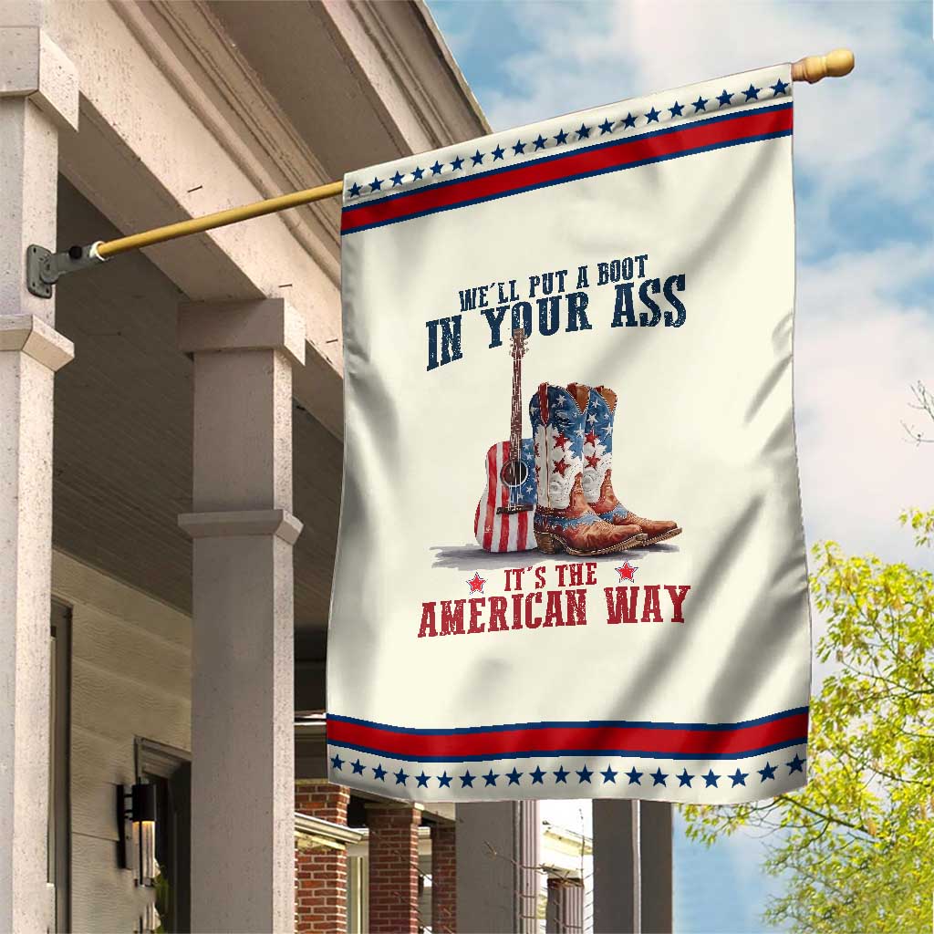 Funny Boot in Your Ass American Way Garden Flag Patriotic Country Style USA Pride