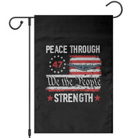Peace Through Strength Garden Flag Patriotic Midnight Hammer Jet American Flag - Wonder Print Shop
