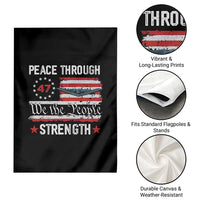 Peace Through Strength Garden Flag Patriotic Midnight Hammer Jet American Flag - Wonder Print Shop