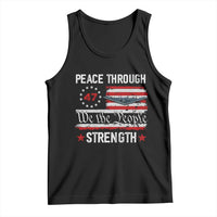 Peace Through Strength Tank Top Patriotic Midnight Hammer Jet American Flag - Wonder Print Shop