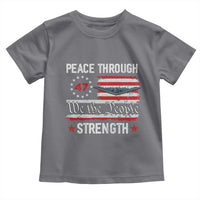 Peace Through Strength Toddler T Shirt Patriotic Midnight Hammer Jet American Flag - Wonder Print Shop