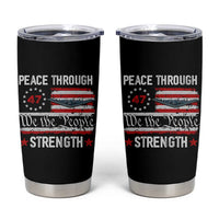 Peace Through Strength Tumbler Cup Patriotic Midnight Hammer Jet American Flag - Wonder Print Shop