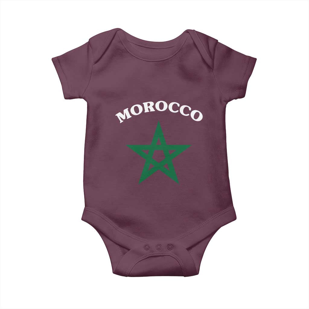 Morocco Pride Flag Star Baby Onesie Patriotic Moroccan Heritage Souvenir