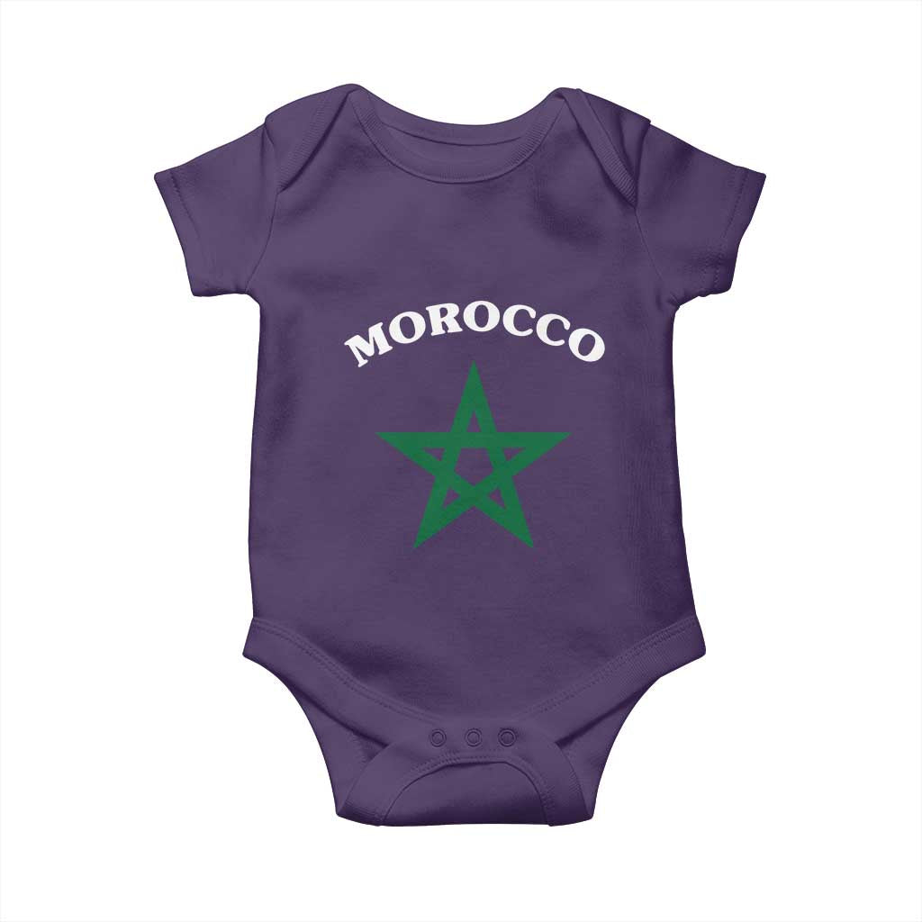 Morocco Pride Flag Star Baby Onesie Patriotic Moroccan Heritage Souvenir