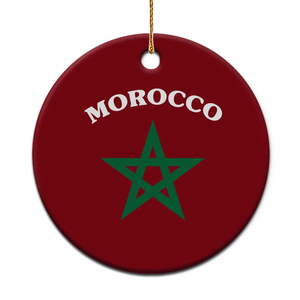 Morocco Pride Flag Star Ceramic Ornament Patriotic Moroccan Heritage Souvenir