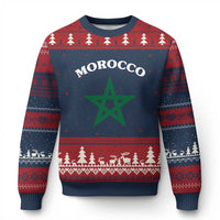 Morocco Pride Flag Star Ugly Christmas Sweater Patriotic Moroccan Heritage Souvenir