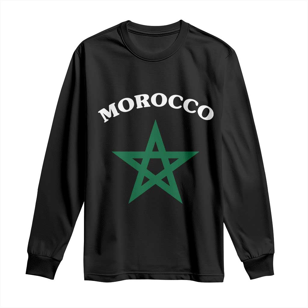 Morocco Pride Flag Star Long Sleeve Shirt Patriotic Moroccan Heritage Souvenir