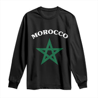 Morocco Pride Flag Star Long Sleeve Shirt Patriotic Moroccan Heritage Souvenir