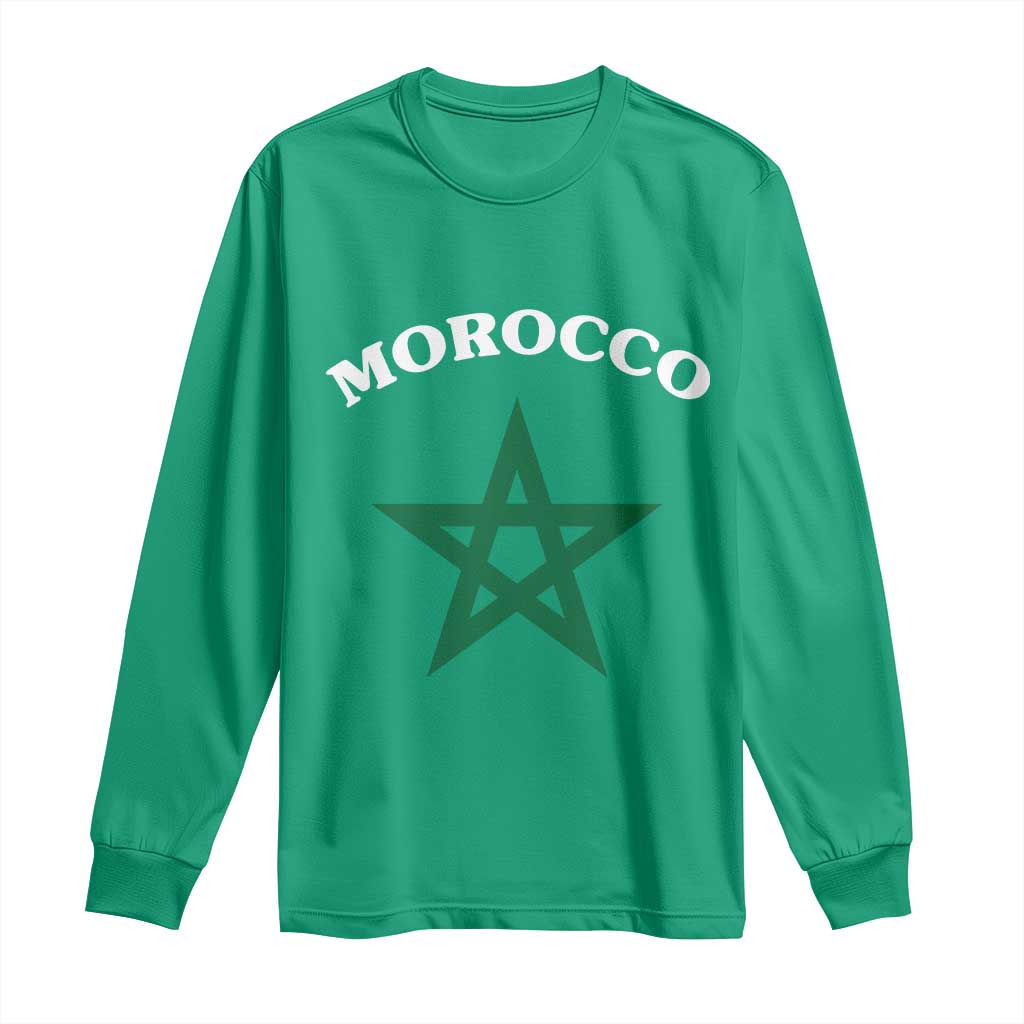 Morocco Pride Flag Star Long Sleeve Shirt Patriotic Moroccan Heritage Souvenir
