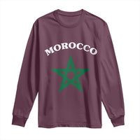 Morocco Pride Flag Star Long Sleeve Shirt Patriotic Moroccan Heritage Souvenir
