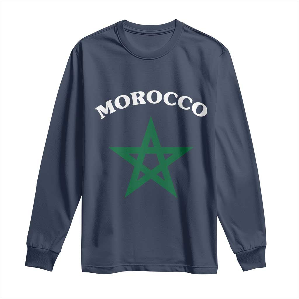 Morocco Pride Flag Star Long Sleeve Shirt Patriotic Moroccan Heritage Souvenir
