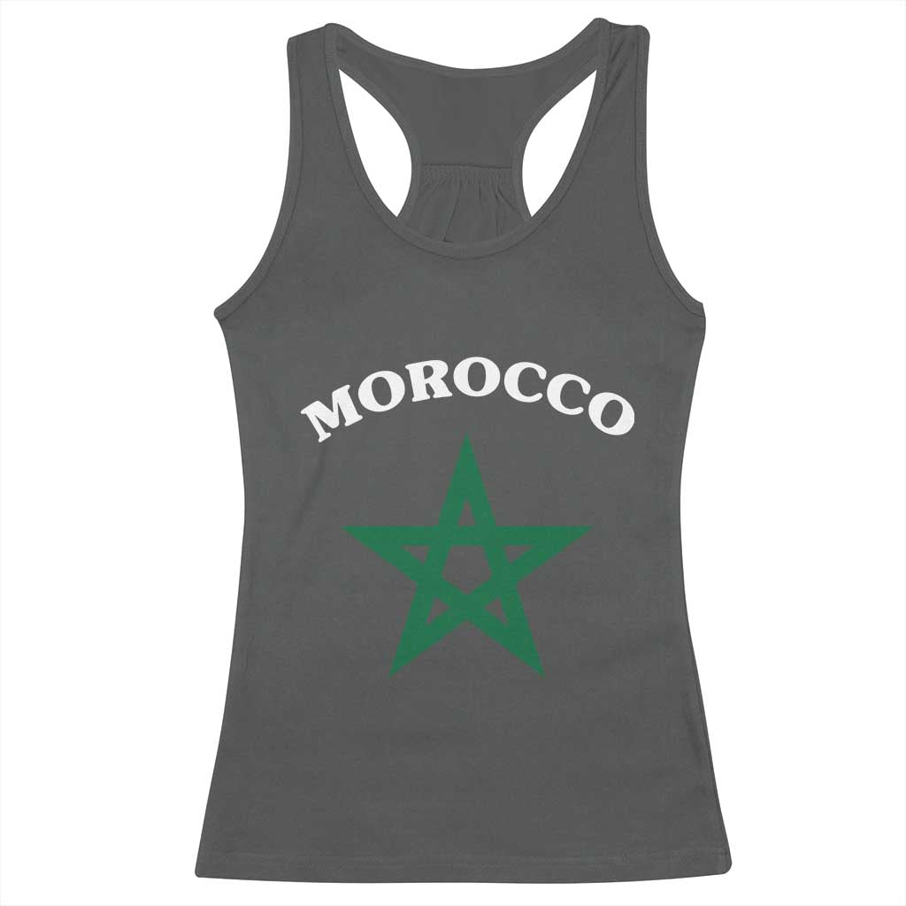 Morocco Pride Flag Star Racerback Tank Top Patriotic Moroccan Heritage Souvenir