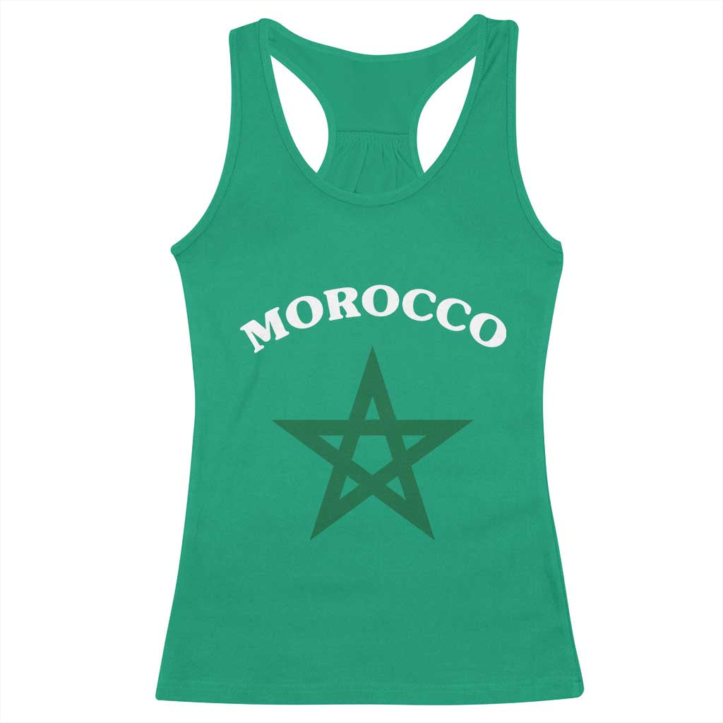 Morocco Pride Flag Star Racerback Tank Top Patriotic Moroccan Heritage Souvenir