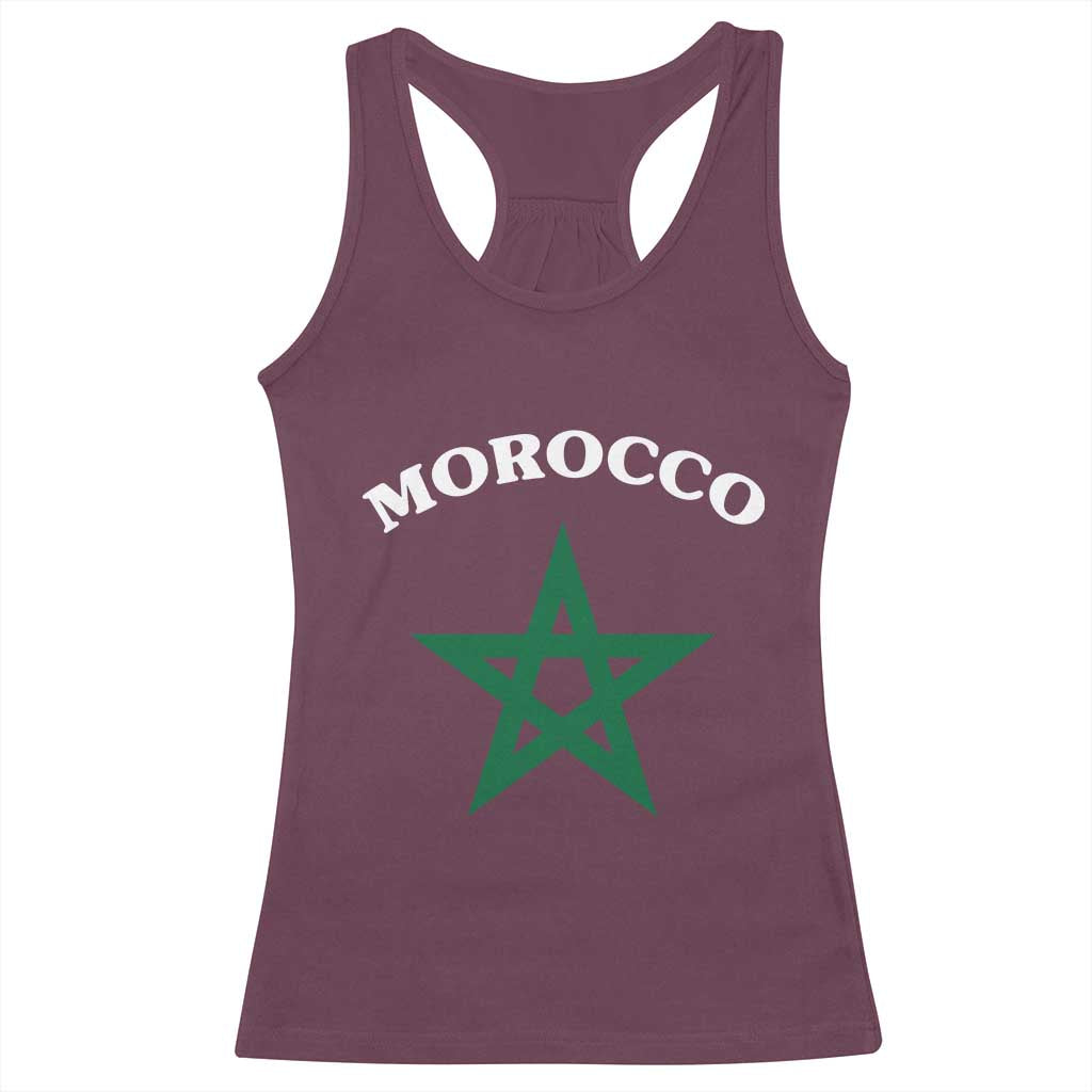 Morocco Pride Flag Star Racerback Tank Top Patriotic Moroccan Heritage Souvenir
