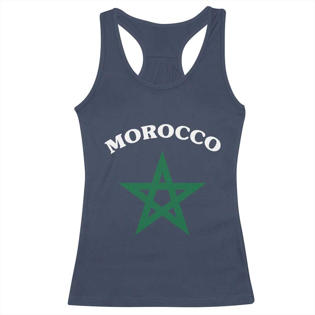 Morocco Pride Flag Star Racerback Tank Top Patriotic Moroccan Heritage Souvenir