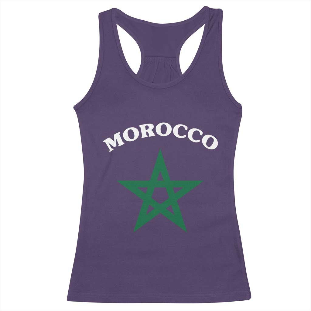 Morocco Pride Flag Star Racerback Tank Top Patriotic Moroccan Heritage Souvenir