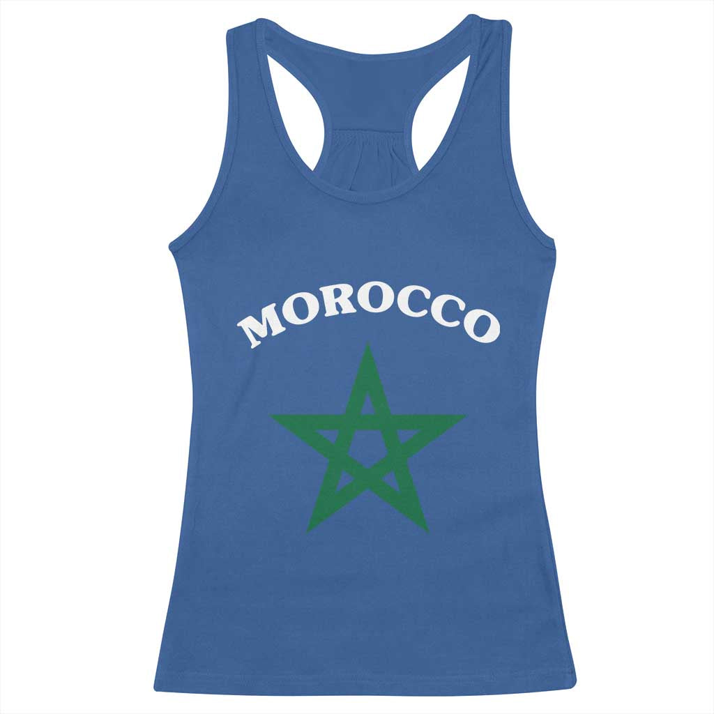 Morocco Pride Flag Star Racerback Tank Top Patriotic Moroccan Heritage Souvenir