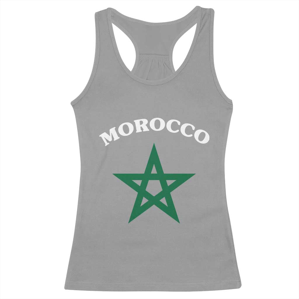 Morocco Pride Flag Star Racerback Tank Top Patriotic Moroccan Heritage Souvenir