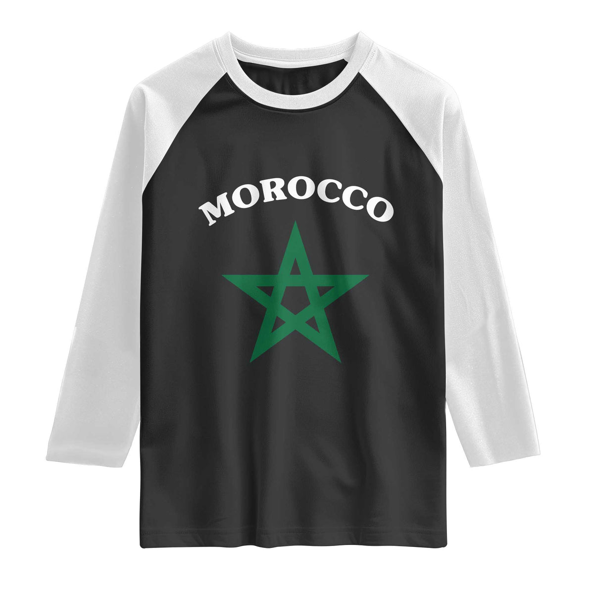 Morocco Pride Flag Star Raglan Shirt Patriotic Moroccan Heritage Souvenir