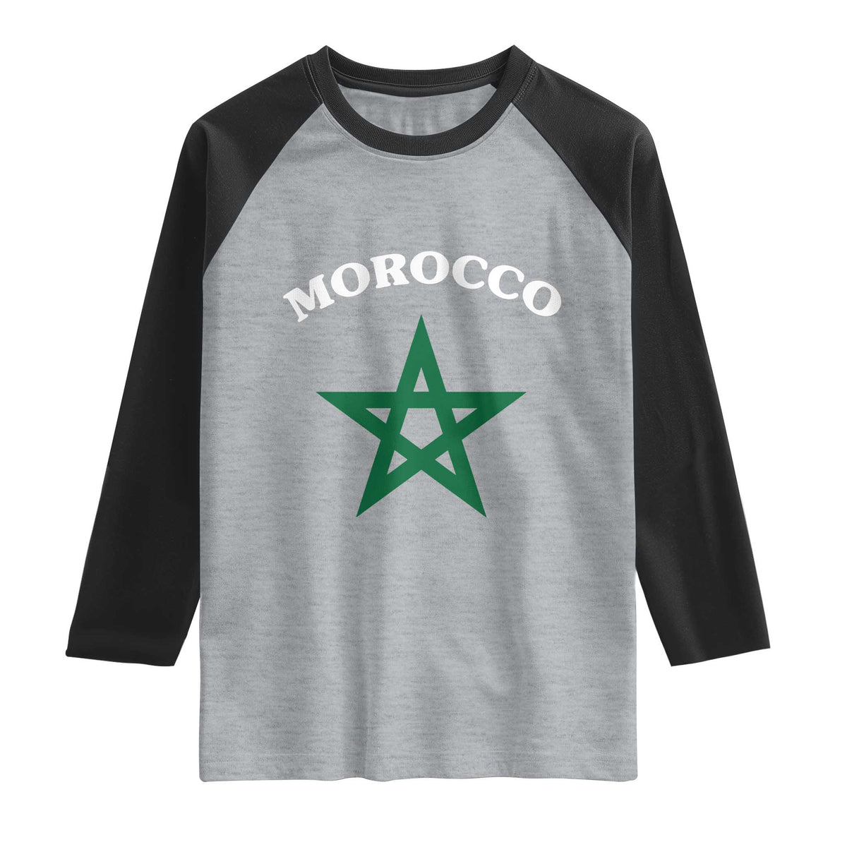 Morocco Pride Flag Star Raglan Shirt Patriotic Moroccan Heritage Souvenir