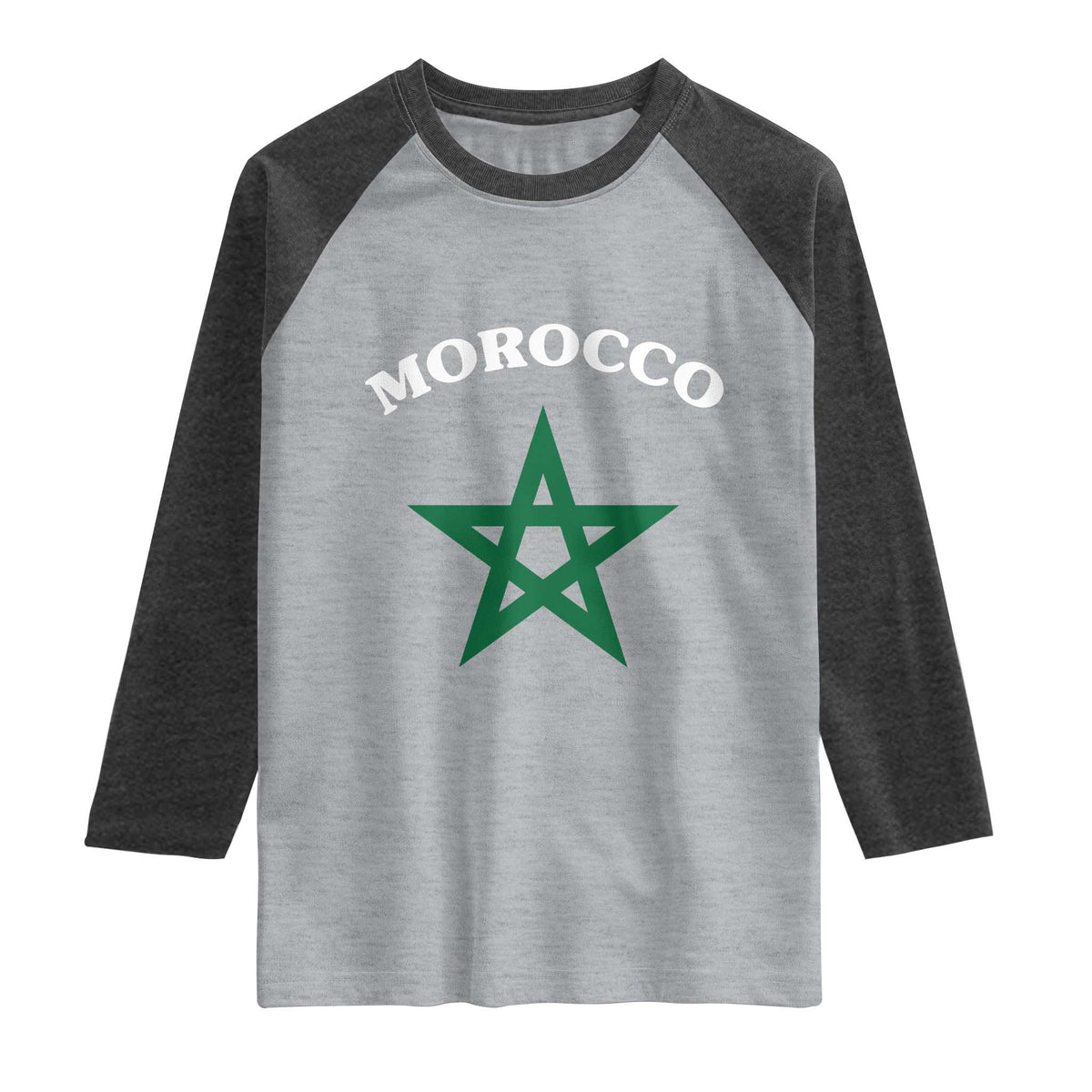 Morocco Pride Flag Star Raglan Shirt Patriotic Moroccan Heritage Souvenir