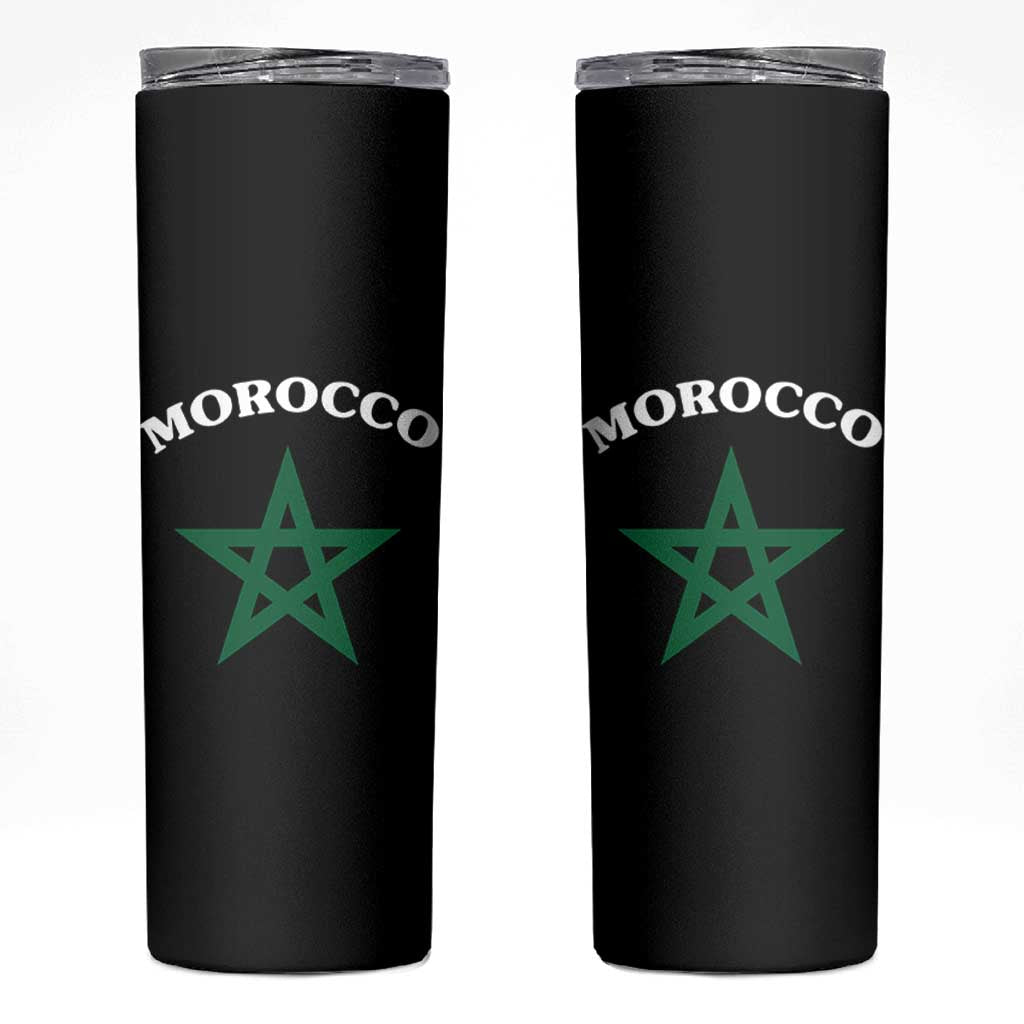 Morocco Pride Flag Star Skinny Tumbler Patriotic Moroccan Heritage Souvenir