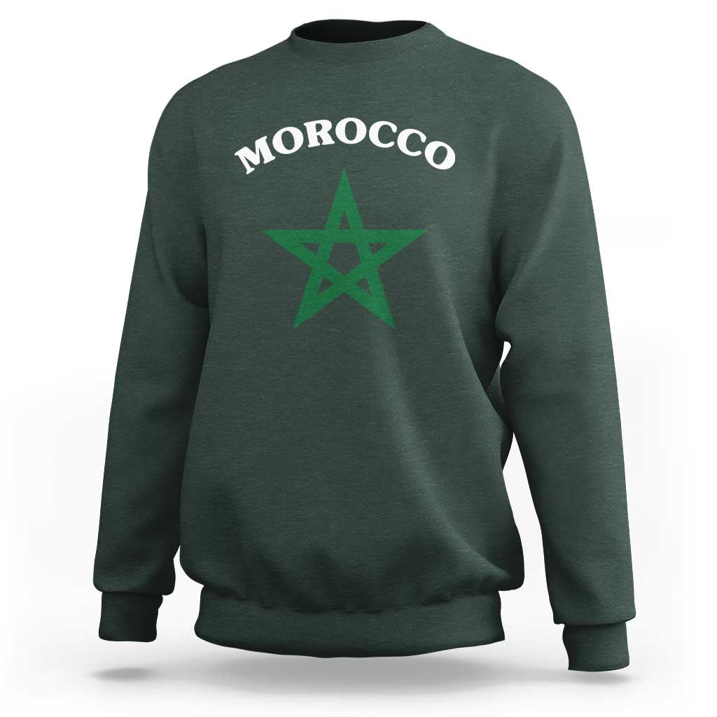Morocco Pride Flag Star Sweatshirt Patriotic Moroccan Heritage Souvenir