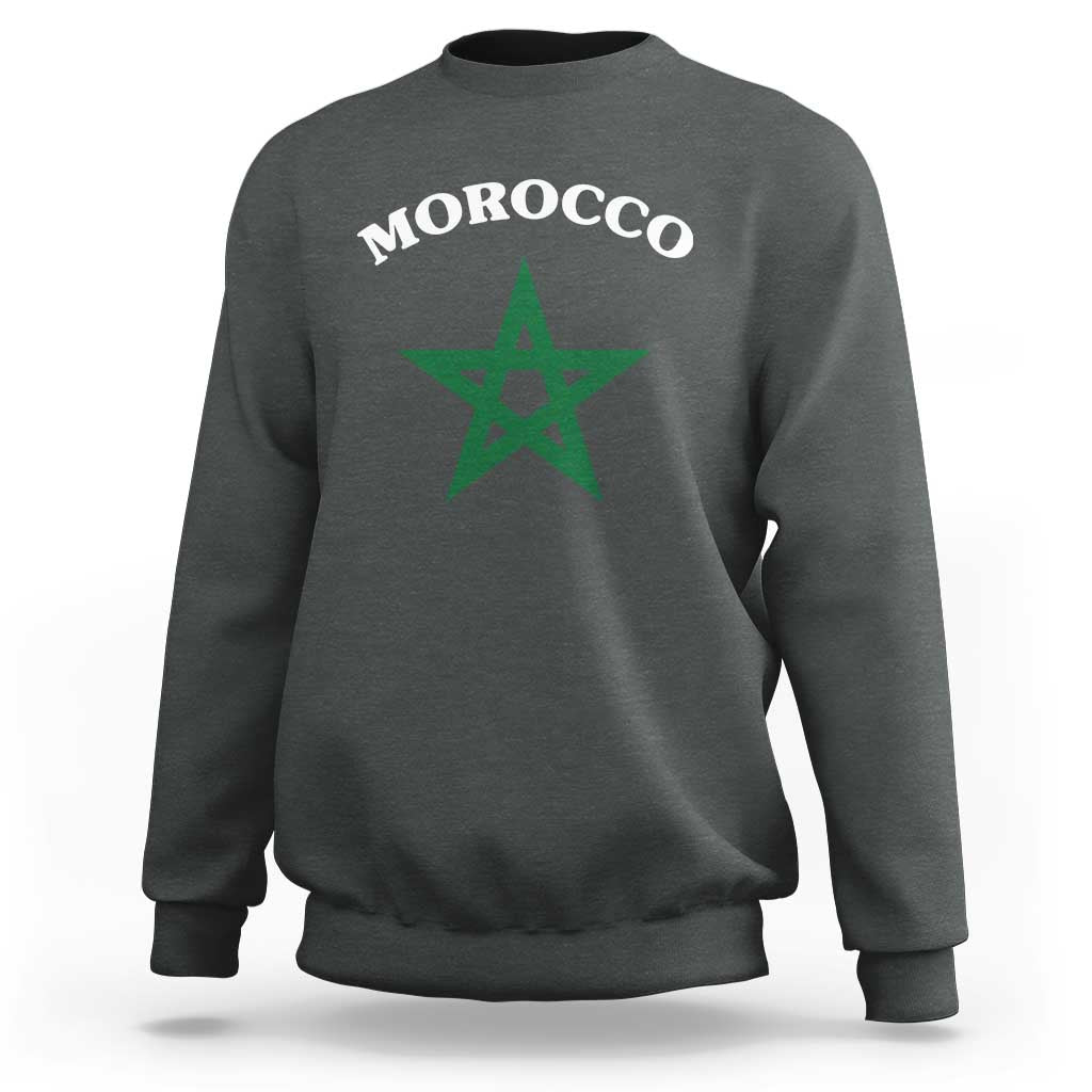 Morocco Pride Flag Star Sweatshirt Patriotic Moroccan Heritage Souvenir
