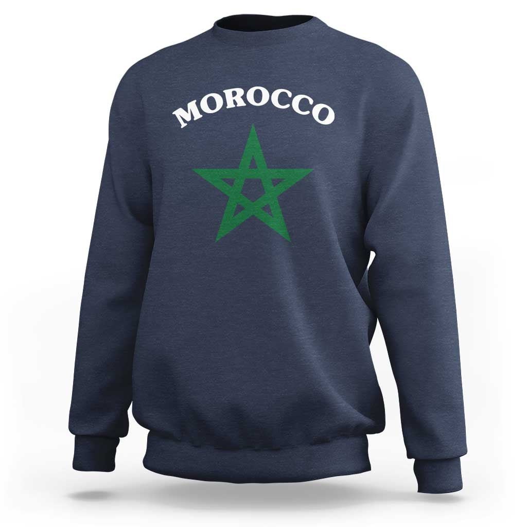 Morocco Pride Flag Star Sweatshirt Patriotic Moroccan Heritage Souvenir